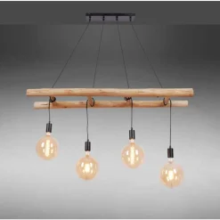 Suspension Leuchten-Direkt EDGAR Noir, 4 lumières