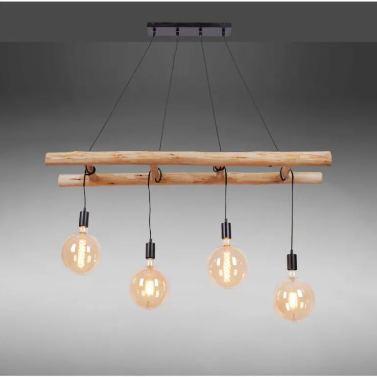 Suspension Leuchten-Direkt EDGAR Noir, 4 lumières