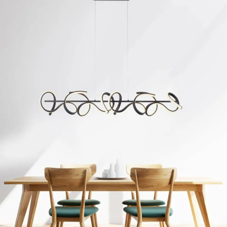 Suspension Leuchten-Direkt CURLS LED Noir, 4 lumières