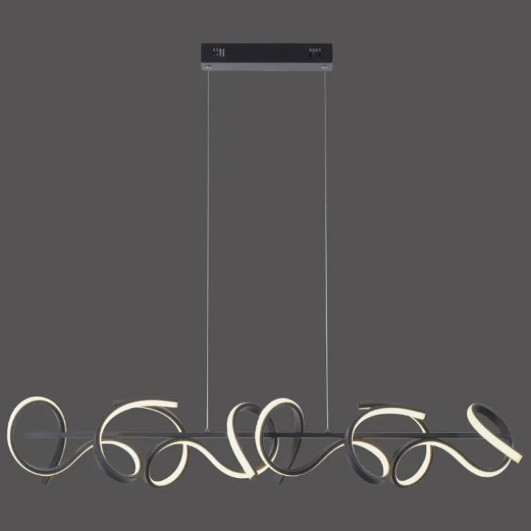Suspension Leuchten-Direkt CURLS LED Noir, 4 lumières