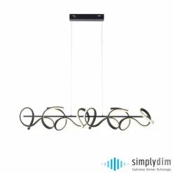 Suspension Leuchten-Direkt CURLS LED Noir, 4 lumières