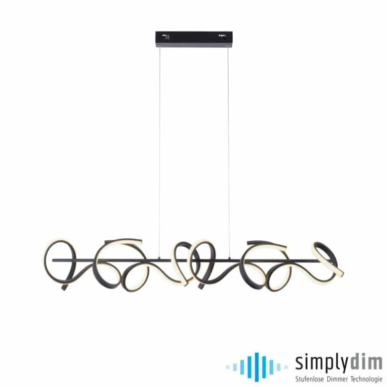 Suspension Leuchten-Direkt CURLS LED Noir, 4 lumières