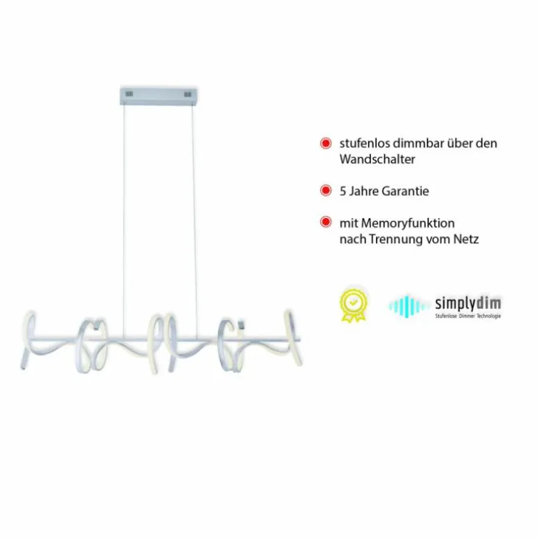 Suspension Leuchten-Direkt CURLS LED Noir, 4 lumières