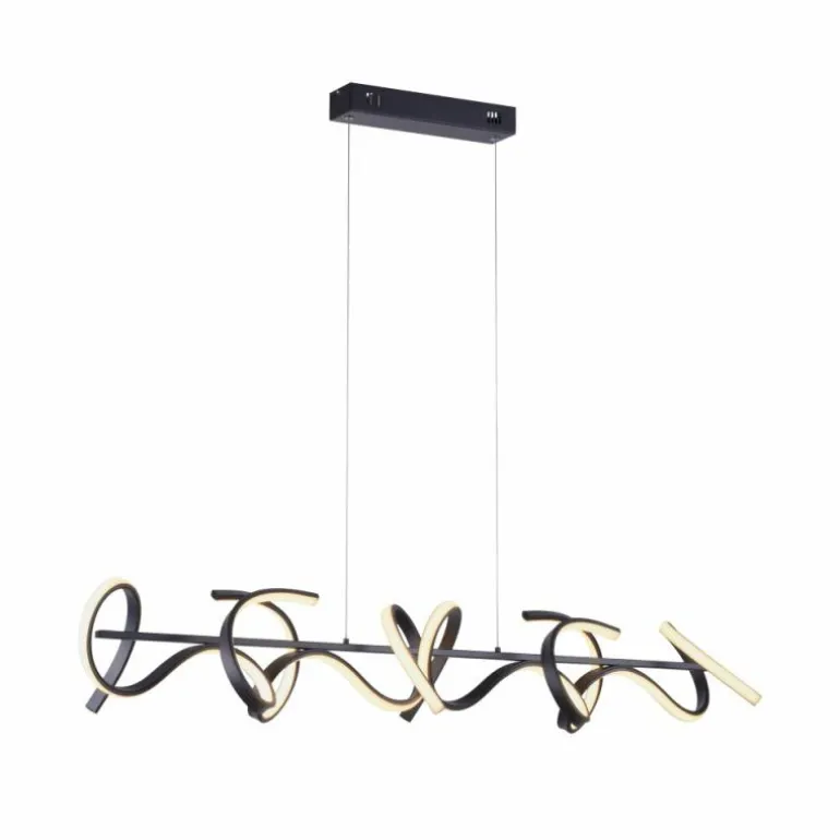 Suspension Leuchten-Direkt CURLS LED Noir, 4 lumières