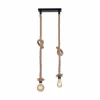 Suspension Leuchten-Direkt ROPE Brun, Noir, 2 lumières