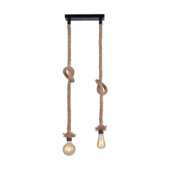 Suspension Leuchten-Direkt ROPE Brun, Noir, 2 lumières