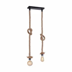 Suspension Leuchten-Direkt ROPE Brun, Noir, 2 lumières