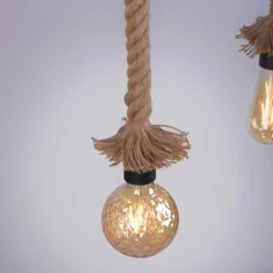 Suspension Leuchten-Direkt ROPE Brun, Noir, 2 lumières