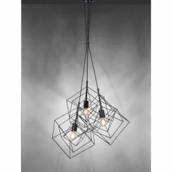 Suspension Leuchten-Direkt SKELETTON Noir, 3 lumières