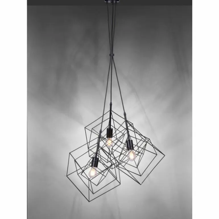 Suspension Leuchten-Direkt SKELETTON Noir, 3 lumières
