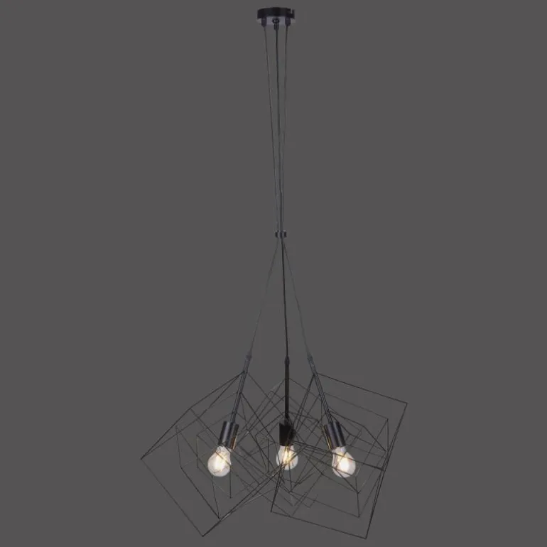 Suspension Leuchten-Direkt SKELETTON Noir, 3 lumières