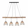 Suspension Leuchten-Direkt REED Noir, 4 lumières