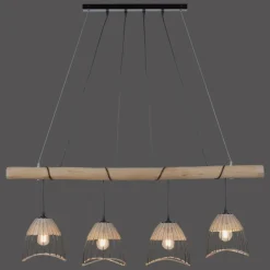 Suspension Leuchten-Direkt REED Noir, 4 lumières