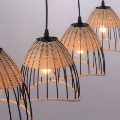 Suspension Leuchten-Direkt REED Noir, 4 lumières