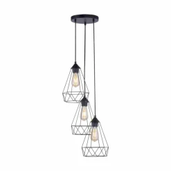 Suspension Leuchten-Direkt SKELETTON Noir, 3 lumières