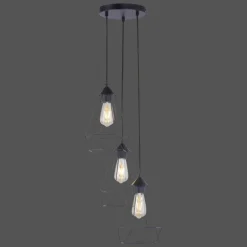 Suspension Leuchten-Direkt SKELETTON Noir, 3 lumières