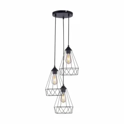 Suspension Leuchten-Direkt SKELETTON Noir, 3 lumières