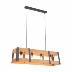 Suspension Leuchten-Direkt CRATE Bois clair, 4 lumières