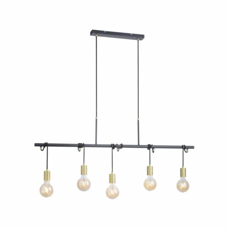Suspension Leuchten-Direkt TAMARA Noir, 5 lumières