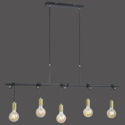 Suspension Leuchten-Direkt TAMARA Noir, 5 lumières