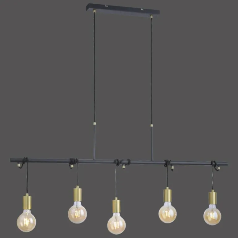 Suspension Leuchten-Direkt TAMARA Noir, 5 lumières