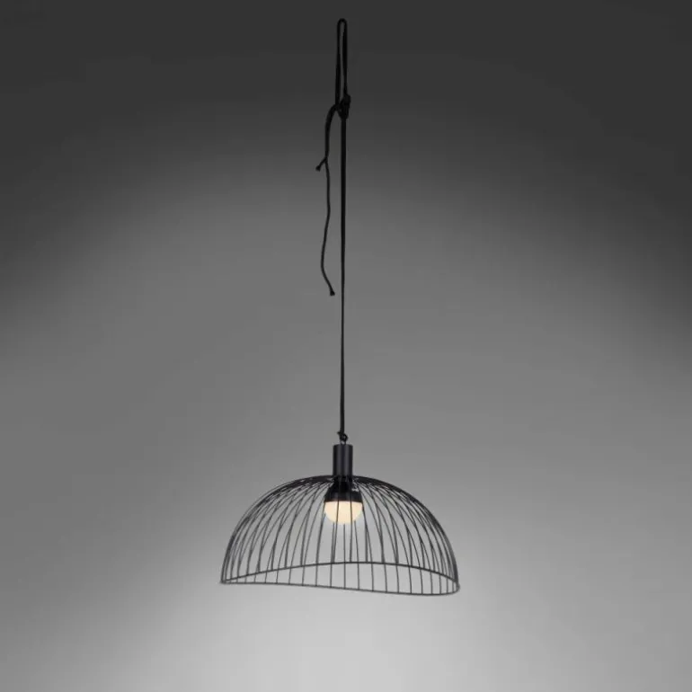 Suspension Leuchten-Direkt DAVID LED Noir, 1 lumière, Télécommandes, Changeur de couleurs