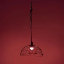 Suspension Leuchten-Direkt DAVID LED Noir, 1 lumière, Télécommandes, Changeur de couleurs