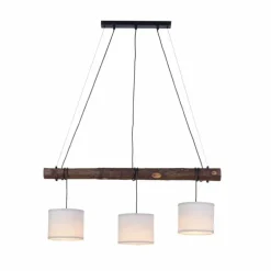 Suspension Leuchten-Direkt BARK Écru, Noir, 3 lumières