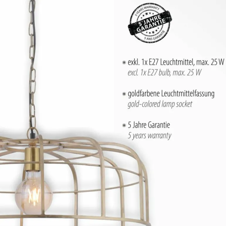 Suspension Leuchten-Direkt AMIR Laiton, 1 lumière