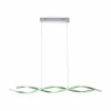 Suspension Leuchten-Direkt LOLAsmart-SWING LED Acier brossé, 2 lumières, Télécommandes, Changeur de couleurs