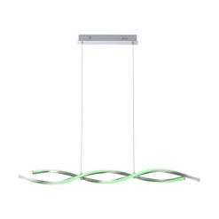 Suspension Leuchten-Direkt LOLAsmart-SWING LED Acier brossé, 2 lumières, Télécommandes, Changeur de couleurs