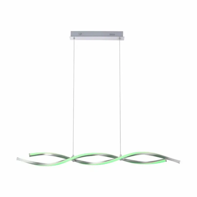 Suspension Leuchten-Direkt LOLAsmart-SWING LED Acier brossé, 2 lumières, Télécommandes, Changeur de couleurs