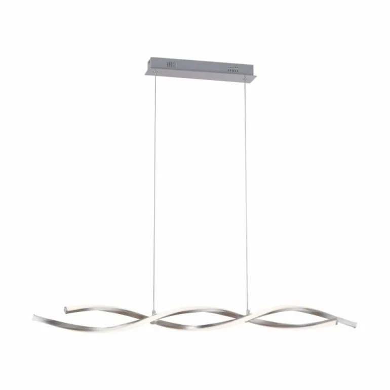 Suspension Leuchten-Direkt LOLAsmart-SWING LED Acier brossé, 2 lumières, Télécommandes, Changeur de couleurs
