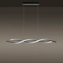 Suspension Leuchten-Direkt LOLAsmart-SWING LED Acier brossé, 2 lumières, Télécommandes, Changeur de couleurs