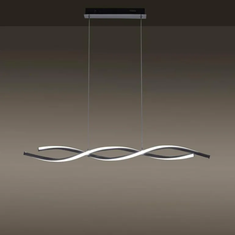 Suspension Leuchten-Direkt LOLAsmart-SWING LED Acier brossé, 2 lumières, Télécommandes, Changeur de couleurs