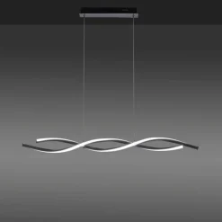 Suspension Leuchten-Direkt LOLAsmart-SWING LED Acier brossé, 2 lumières, Télécommandes, Changeur de couleurs