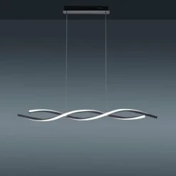 Suspension Leuchten-Direkt LOLAsmart-SWING LED Acier brossé, 2 lumières, Télécommandes, Changeur de couleurs