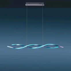 Suspension Leuchten-Direkt LOLAsmart-SWING LED Acier brossé, 2 lumières, Télécommandes, Changeur de couleurs