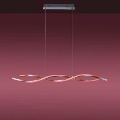 Suspension Leuchten-Direkt LOLAsmart-SWING LED Acier brossé, 2 lumières, Télécommandes, Changeur de couleurs