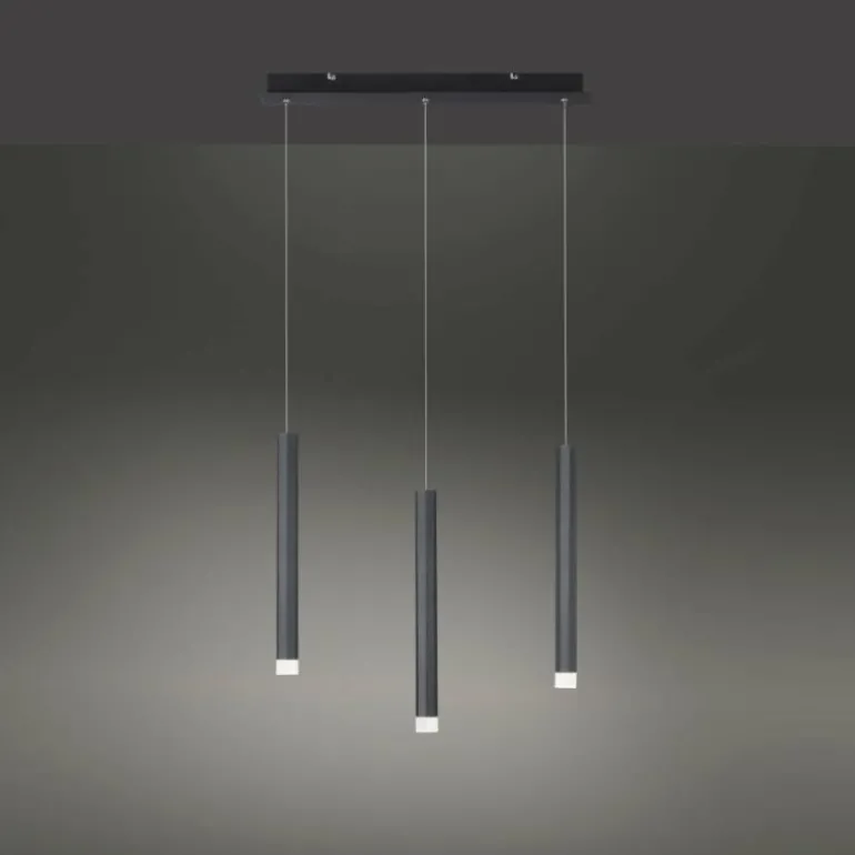 Suspension Leuchten-Direkt BRUNO LED Noir, 3 lumières