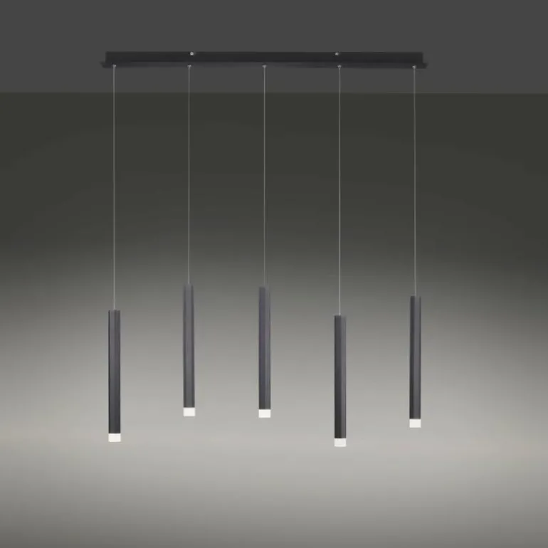 Suspension Leuchten-Direkt BRUNO LED Noir, 5 lumières