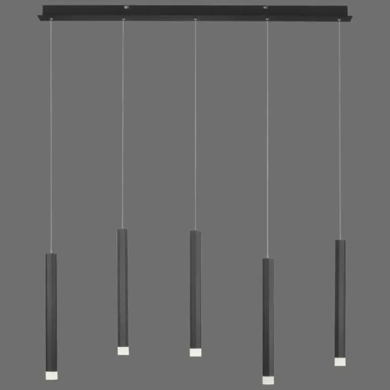 Suspension Leuchten-Direkt BRUNO LED Noir, 5 lumières