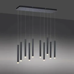 Suspension Leuchten-Direkt BRUNO LED Noir, 10 lumières