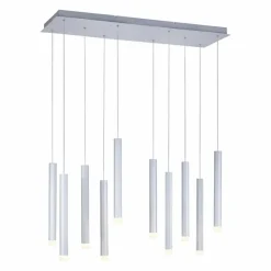 Suspension Leuchten-Direkt BRUNO LED Aluminium, 10 lumières
