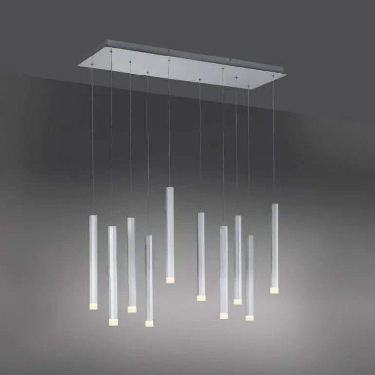 Suspension Leuchten-Direkt BRUNO LED Aluminium, 10 lumières