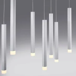 Suspension Leuchten-Direkt BRUNO LED Aluminium, 10 lumières
