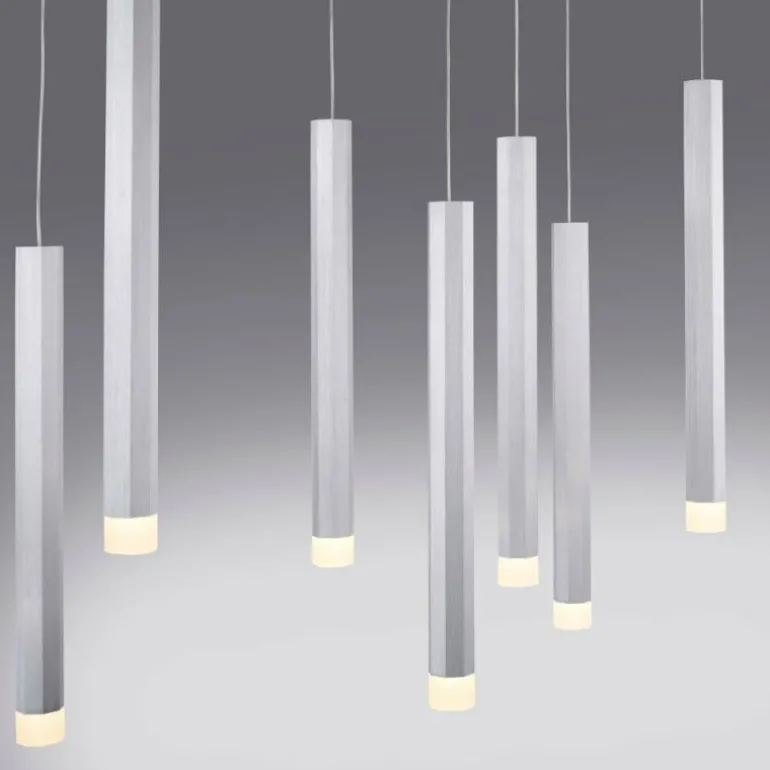 Suspension Leuchten-Direkt BRUNO LED Aluminium, 10 lumières