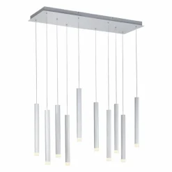 Suspension Leuchten-Direkt BRUNO LED Aluminium, 10 lumières