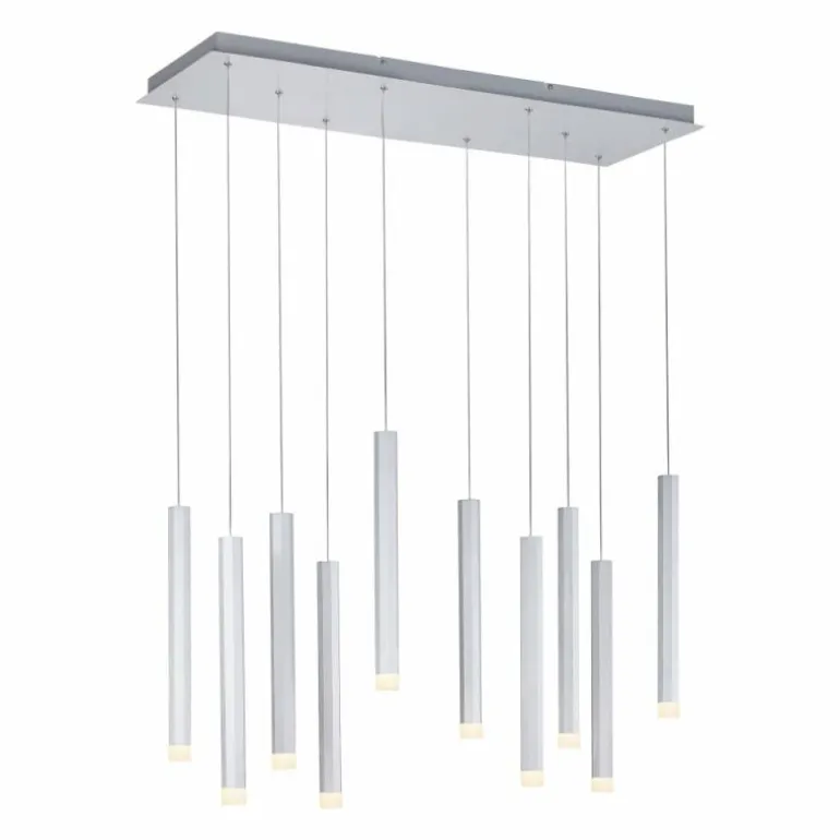 Suspension Leuchten-Direkt BRUNO LED Aluminium, 10 lumières