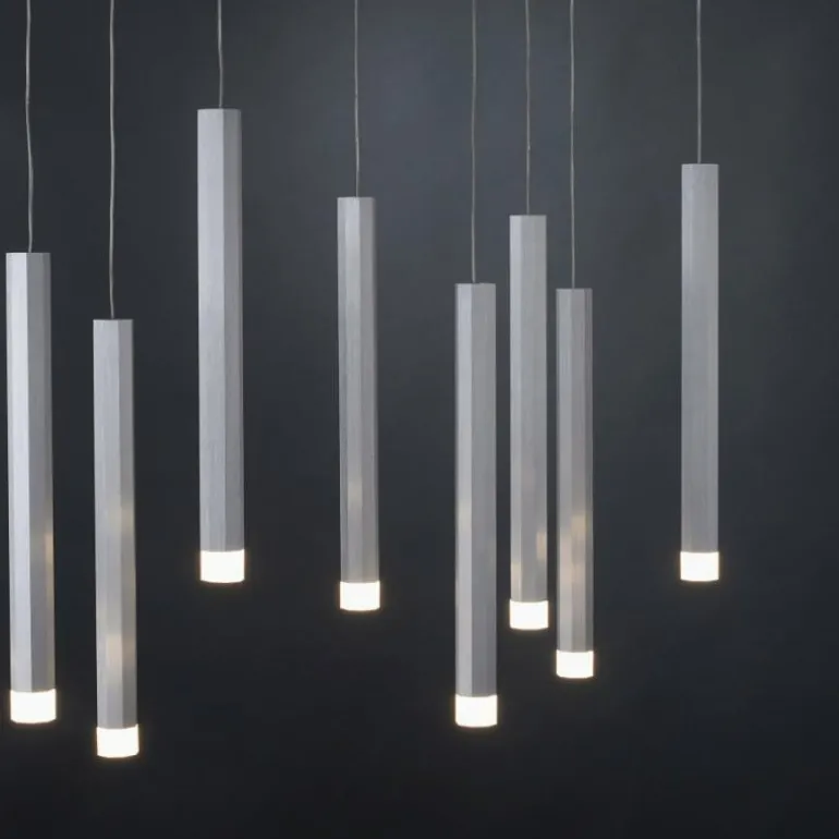 Suspension Leuchten-Direkt BRUNO LED Aluminium, 10 lumières